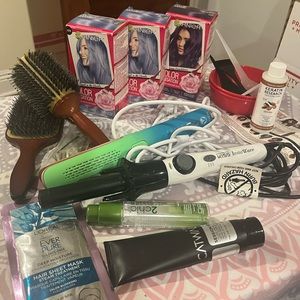 HAIR DYE CARE LOT! Calista iron kiss dream waver garner blue purple dye hair mas